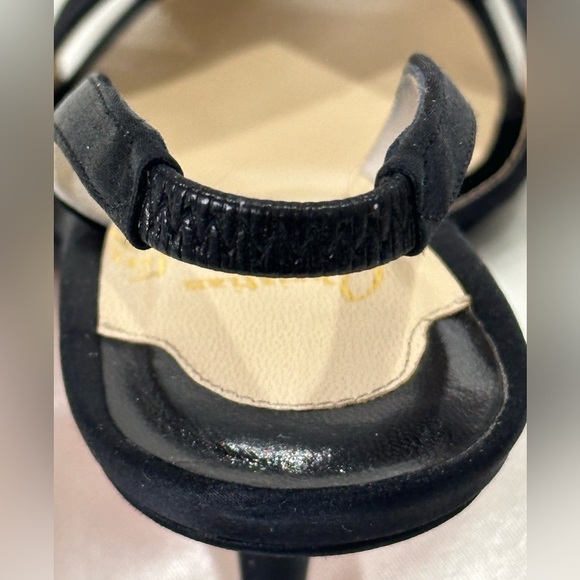 Christian Louboutin Black Peep Toe Sling Back Heels Chiffon Satin Size 6/36 Chic - Picture 12 of 13